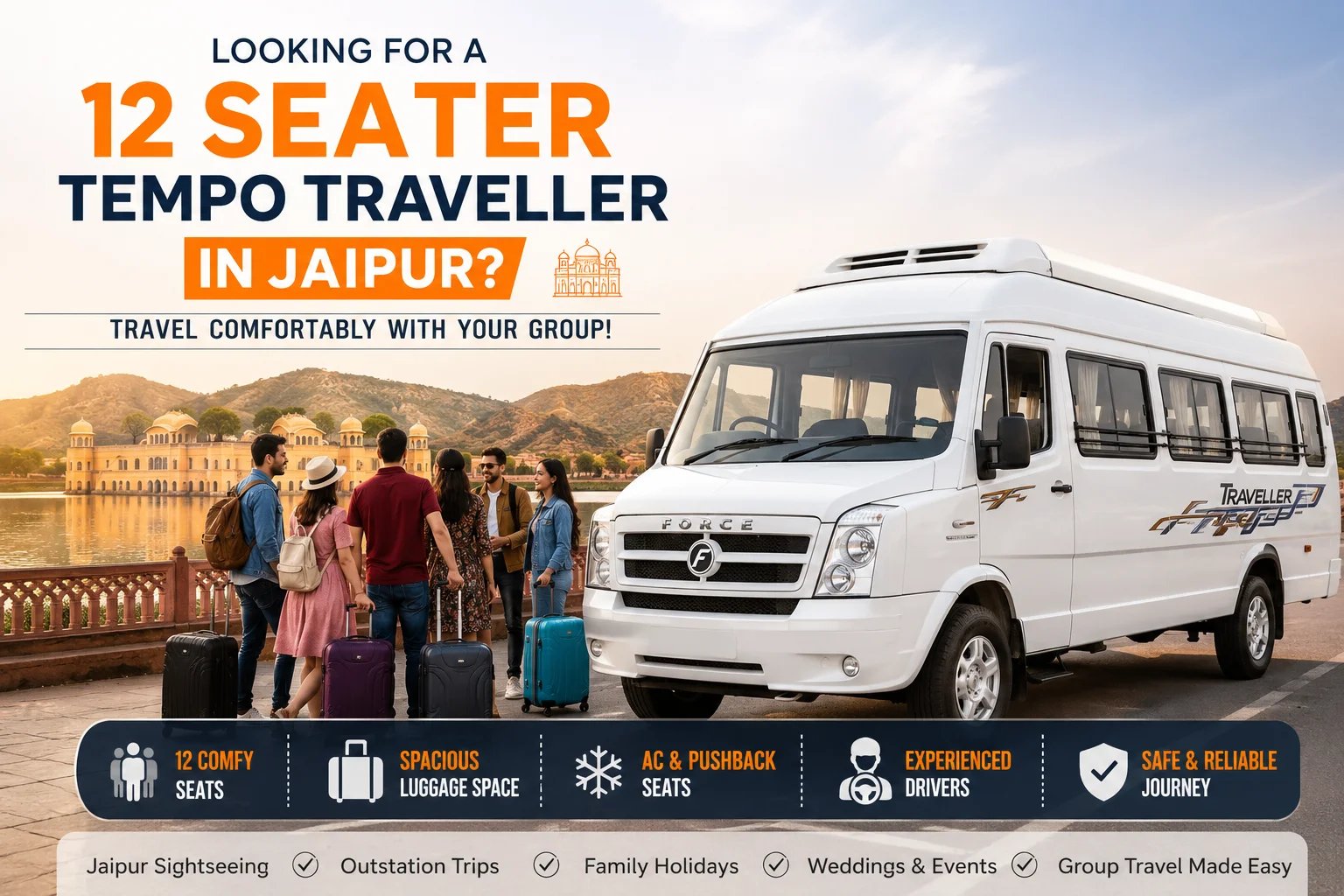 12 Seater Tempo Traveller in Jaipur
